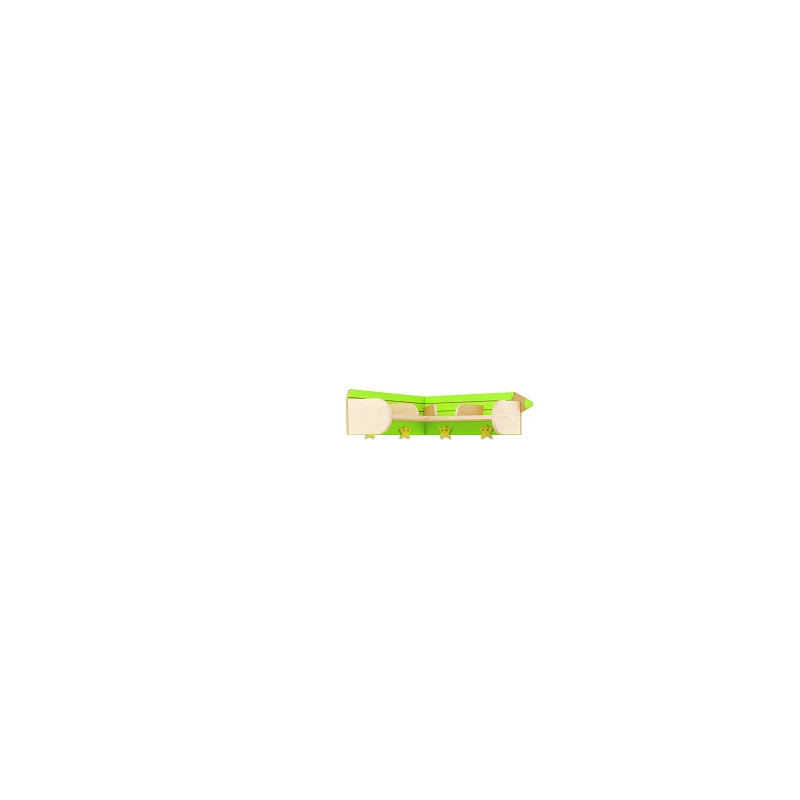 Mensola Matita angolare 4 posti verde.
