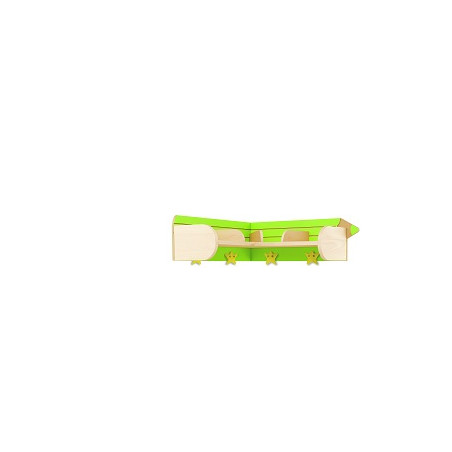 Mensola Matita angolare 4 posti verde.